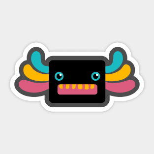 Cute Black and Rainbow Axolotl Sticker